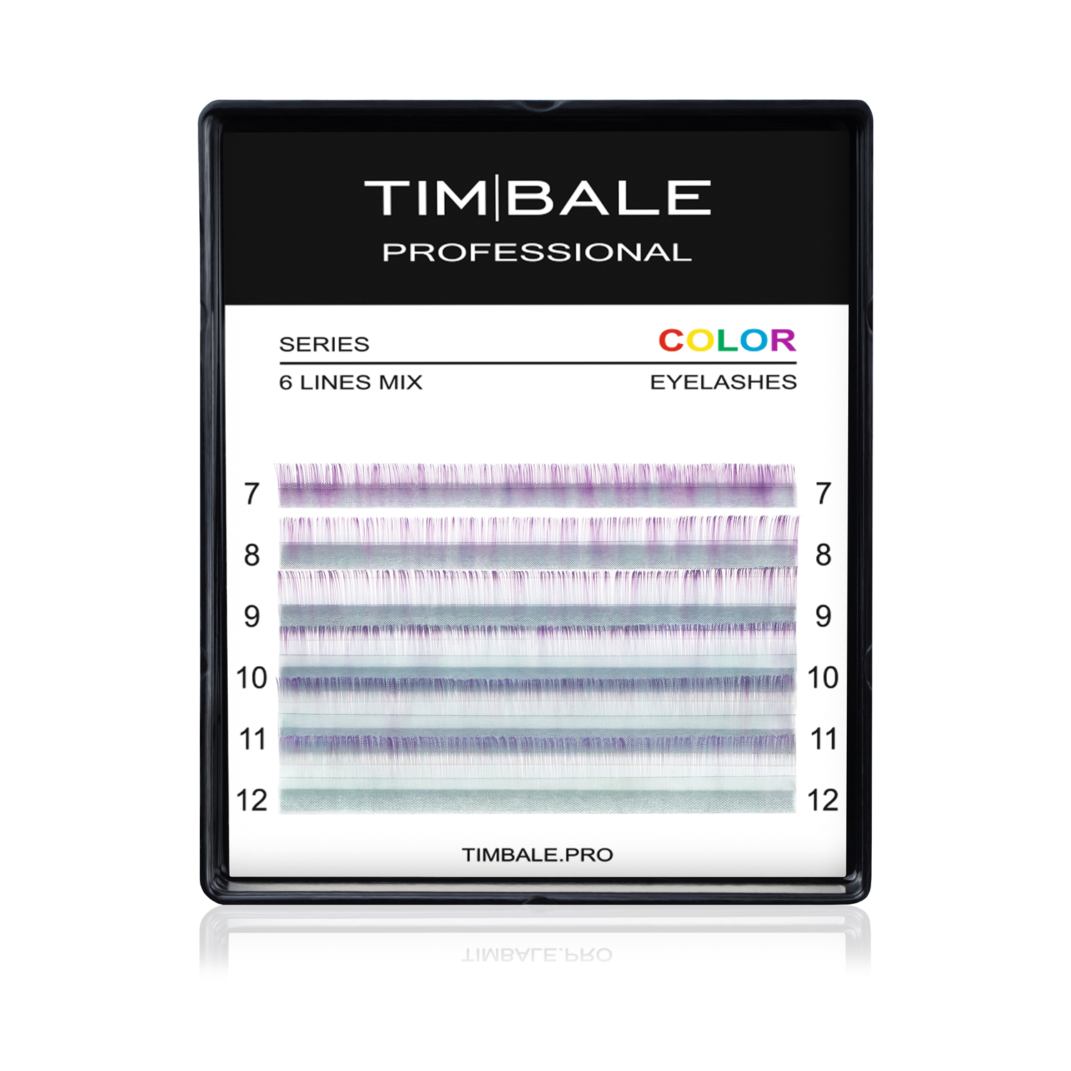 Ресницы двухцветные TimBale Emerald-Violet, Изумрудно-фиолетовые, Микс 6 линий