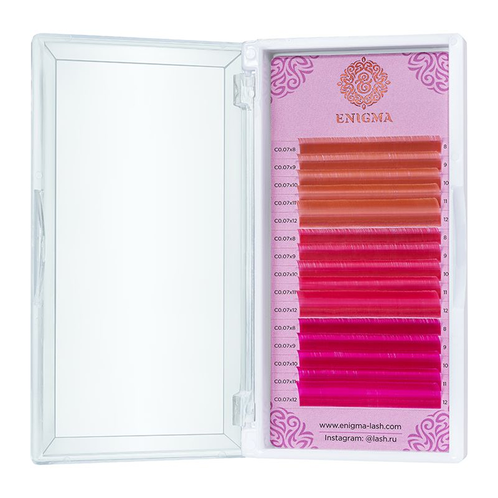 Ресницы цветные Enigma Tender love, 3 цвета, Микс 15 линий