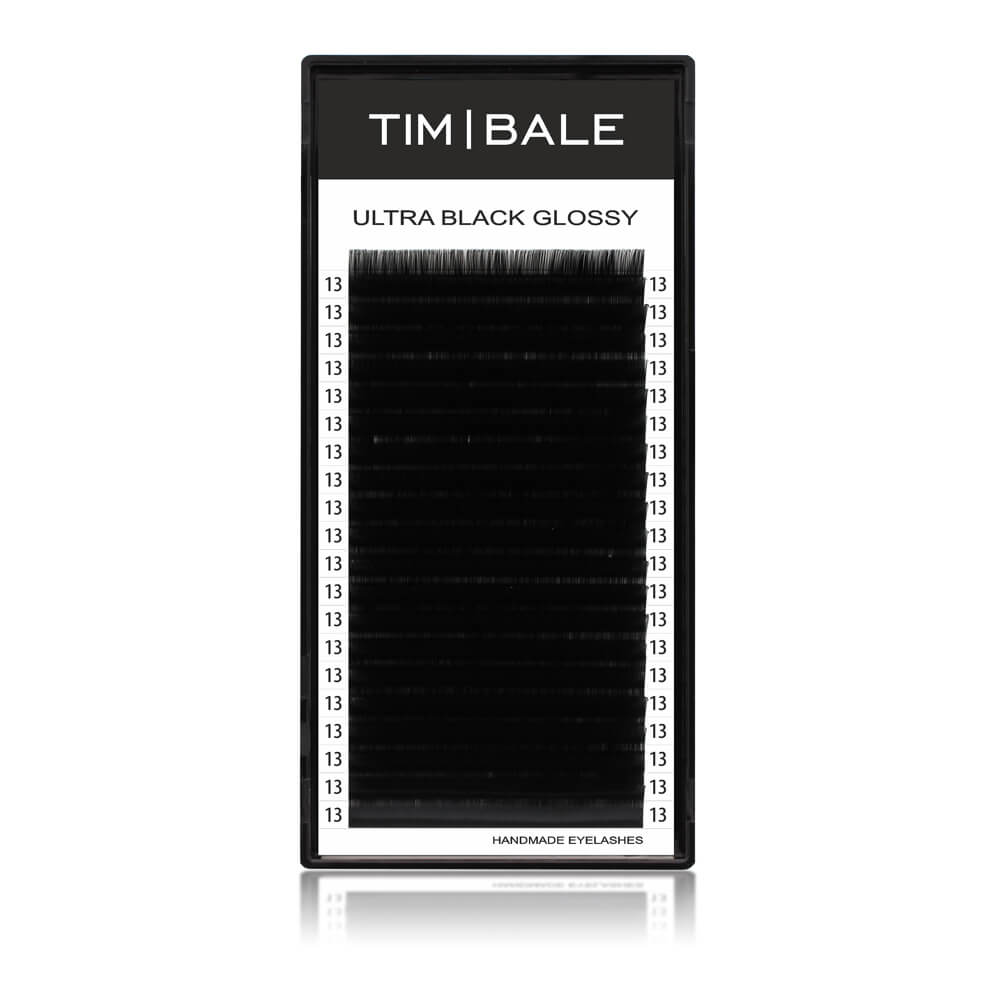 Ресницы чёрные TimBale Ultra Black Glossy, 20 линий