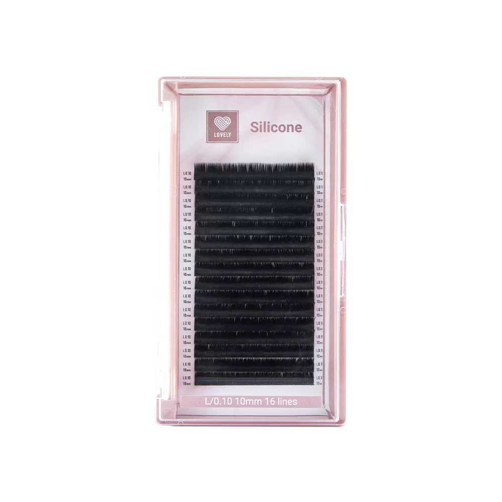 Ресницы чёрные Lovely Silicone, 16 линий